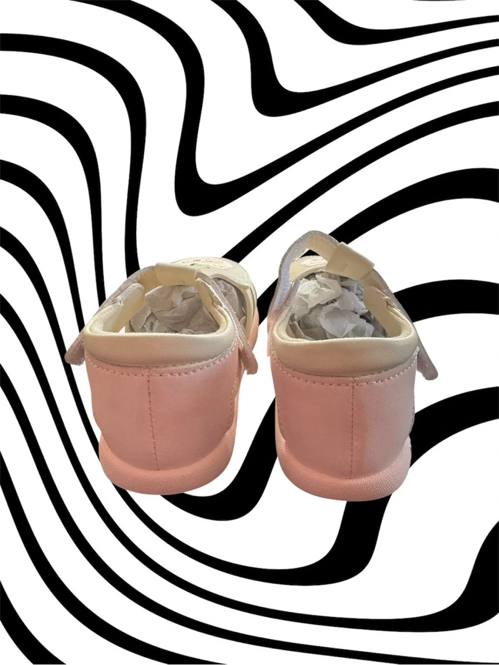 Girls Pink and Cream Closed-Toe Sandals with Cute Bear Patch